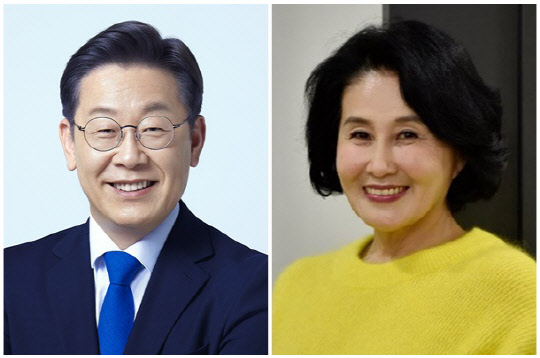 이재명(왼쪽) 더불어민주당 대표와 전여옥 전 국회의원. <전여옥 SNS, 민주당 제공>
